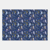 Whimsical Night Owl Pattern – betoverend bos Inpakpapier Vel (Voorkant 2)