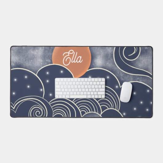 Whimsical Night Sky Desk Mat (Keyboard & Muis)