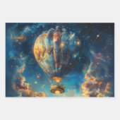 Whimsical Night Sky Hete Luchtballon Rit Inpakpapier Vel (Voorkant)