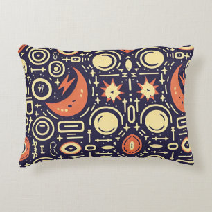 Whimsical Night Sky - Kleurrijk patroonontwerp Accent Kussen