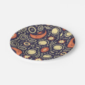 Whimsical Night Sky - Kleurrijk patroonontwerp Papieren Bordje (Gekanteld)