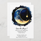 Whimsical Night Sky Waterverf Boy Baby shower Kaart (Voorkant / Achterkant)