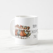 Whimsical Nine Ladies Dancing 12 Dagen 11oz Koffiemok (Voorkant links)