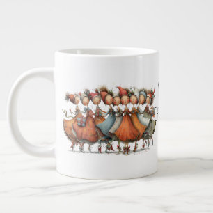 Whimsical Nine Ladies Dancing 12 dagen van Kerstmi Grote Koffiekop