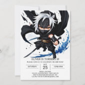 Whimsical Ninja Martial Arts Verjaardag Kaart (Voorkant)