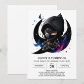 Whimsical Ninja Sword Kinderen Verjaardag Kaart (Voorkant / Achterkant)