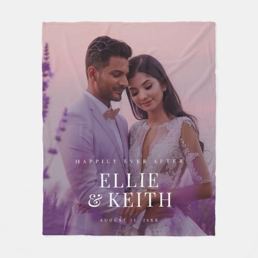 Whimsical nog lang en gelukkig na Paarse fotobruil Fleece Deken (Voorkant)