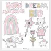 Whimsical Nordic Girly Assorteerde Stickers (Vel)