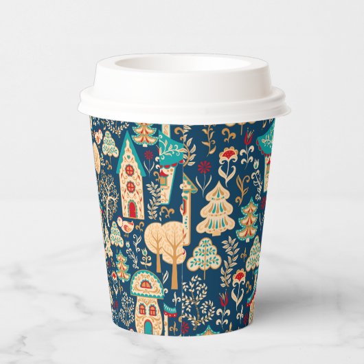 Whimsical Nordic Houses Papieren Bekers (Rechts)