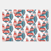 Whimsical Nordic Kerstsierents and Deer Inpakpapier Vel (Voorkant)