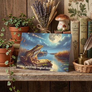 Whimsical Norfolk Poel Kikker Maan Middernacht Ver Kaart