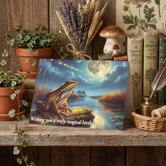 Whimsical Norfolk Poel Kikker Maan Middernacht Ver Kaart
