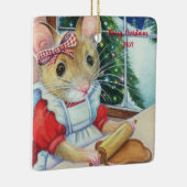 Whimsical North Pole Gingerbread Baker Mouse Art Keramisch Ornament (Rechts)