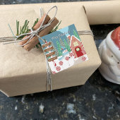 Whimsical North Pole Illustration Gift Labels