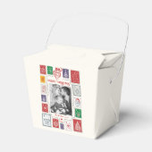 Whimsical Nostalgia Retro Stamp Christmas Photo Bedankdoosjes (Voorkant Zijde)