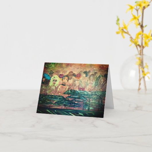 Whimsical Note Kaart, Groet, Uitnodiging (Gele Bloem)