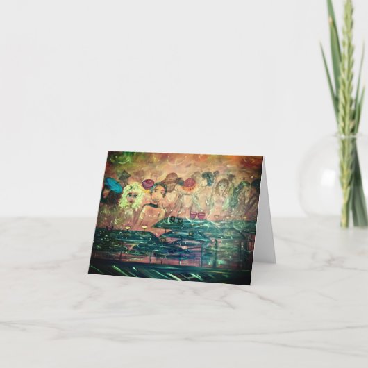 Whimsical Note Kaart, Groet, Uitnodiging (Voorkant)