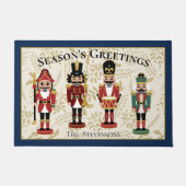 Whimsical Notenkraker Blauw en Beige Deurmat (Voorkant)