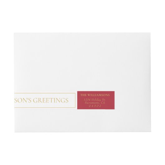 Whimsical Notenkraker in het rood Adreslabel Wikkel (Voorkant)