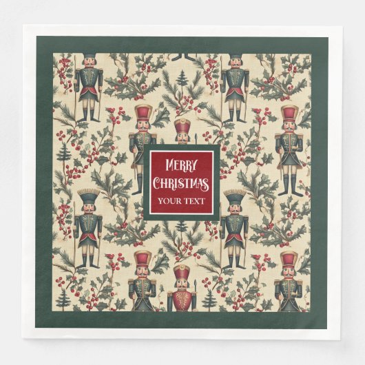 Whimsical notenkraker servetten in gedempte tinte (Voorkant)