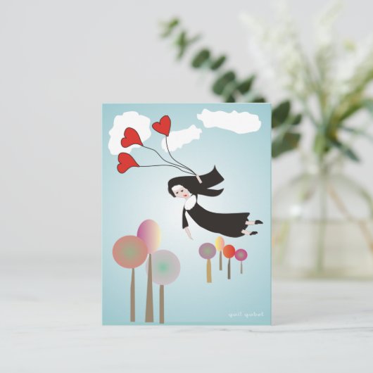 Whimsical Nun Art Gifts Briefkaart (Staand voorkant)