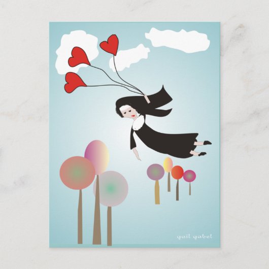 Whimsical Nun Art Gifts Briefkaart (Voorkant)