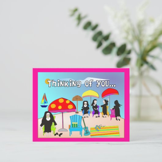 Whimsical Nun Art Gifts & Cards Briefkaart (Staand voorkant)