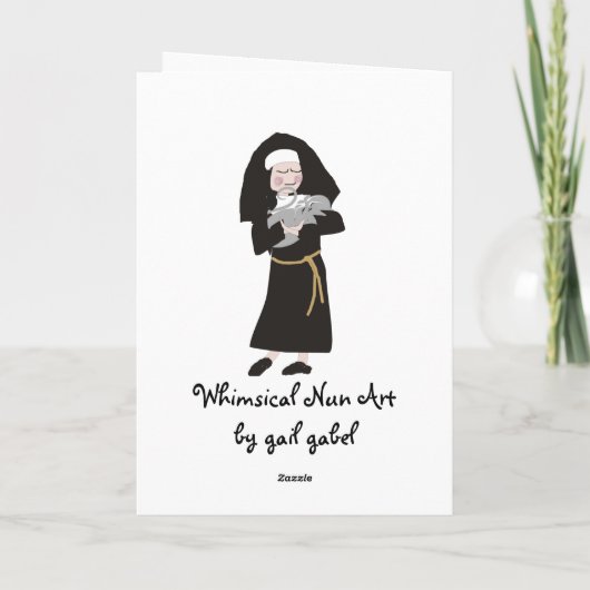 Whimsical Nun Art Gifts Kaart (Achterkant)