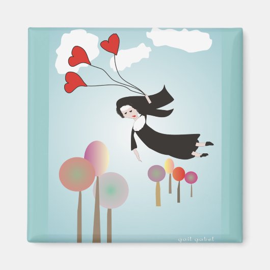 Whimsical Nun Art Gifts Magneet (Voorkant)