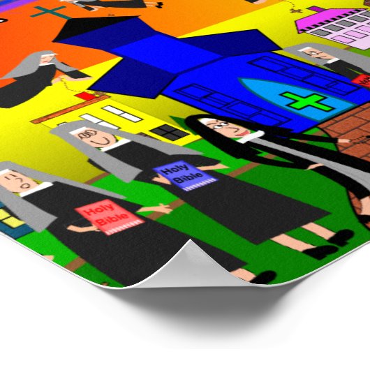 Whimsical Nuns Canvas Art "Flying Nuns" Poster (Hoek)