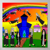 Whimsical Nuns Canvas Art "Flying Nuns" Poster (Voorkant)