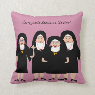Whimsical Nuns in Habits Kussen