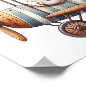 Whimsical Nursery Art Kind Vliegend Oud Vliegtuig Poster (Hoek)