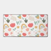 Whimsical Nursery Pattern met wolken en sterren Bureaumat (Voorkant)