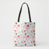 Whimsical Nursery Pattern met wolken en sterren Tote Bag (Voorkant)