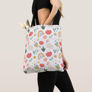 Whimsical Nursery Pattern met wolken en sterren Tote Bag