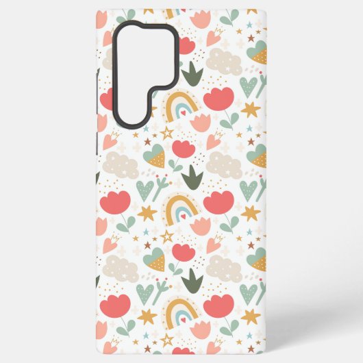 Whimsical Nursery Pattern with Clouds and Stars Samsung Galaxy Hoesje (Achterkant)