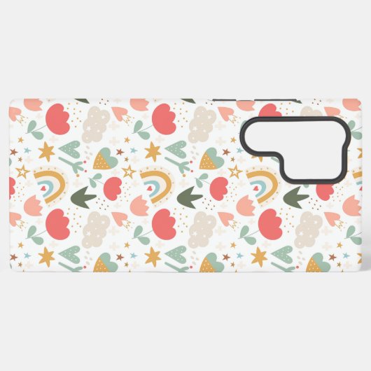 Whimsical Nursery Pattern with Clouds and Stars Samsung Galaxy Hoesje (Achterkant horizontaal)