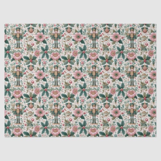 Whimsical Nutcracker and Floral Art Tissuepapier (Voorkant)