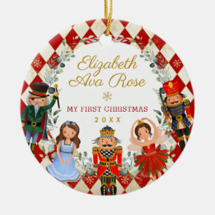 Whimsical Nutcracker Baby 1e Eerste Kerstmis Keramisch Ornament