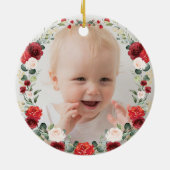 Whimsical Nutcracker Baby 1e Eerste Kerstmis Keramisch Ornament (Achterkant)