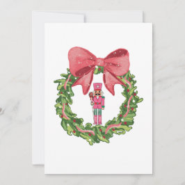 Whimsical Nutcracker Christmas Wreath Kaart