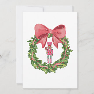 Whimsical Nutcracker Christmas Wreath Kaart