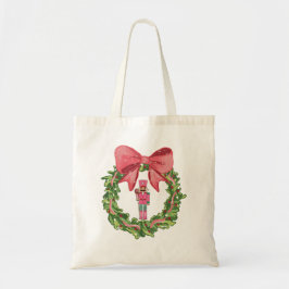 Whimsical Nutcracker Christmas Wreath Tote Bag