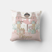 Whimsical Nutcracker Pastel Pink Christmas Ballet Kussen (Voorkant)