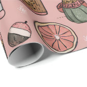 Whimsical Nutcracker Pink Cadeaupapier (Rol Hoek)