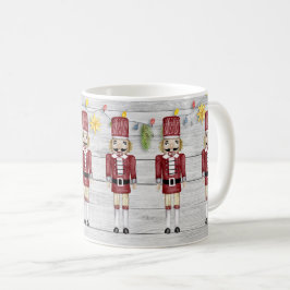 Whimsical Nutcrackers-Lichten Garland op Barnboard Koffiemok