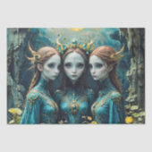 Whimsical Nymph Trio - Decoupage - Tissuepapier (Voorkant)
