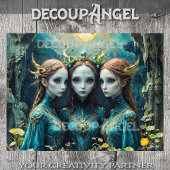 Whimsical Nymph Trio - Decoupage - Tissuepapier