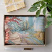 Whimsical Oceaan Bloemen & Vis Tissuepapier (Geschenk)